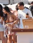 Nicole Scherzinger Upskirt Booty in Bikini in Mykonos