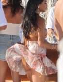 Nicole Scherzinger Upskirt Booty in Bikini in Mykonos