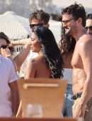 Nicole Scherzinger Upskirt Booty in Bikini in Mykonos