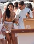 Nicole Scherzinger Upskirt Booty in Bikini in Mykonos