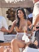 Nicole Scherzinger Upskirt Booty in Bikini in Mykonos