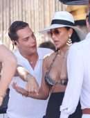 Nicole Scherzinger in a Bikini Top, Celebrating Her 44th Birthday in Mykonos