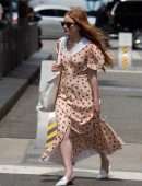 Sadie Sink in a Flower Printed Dress, Outside the Today Show in NYC
