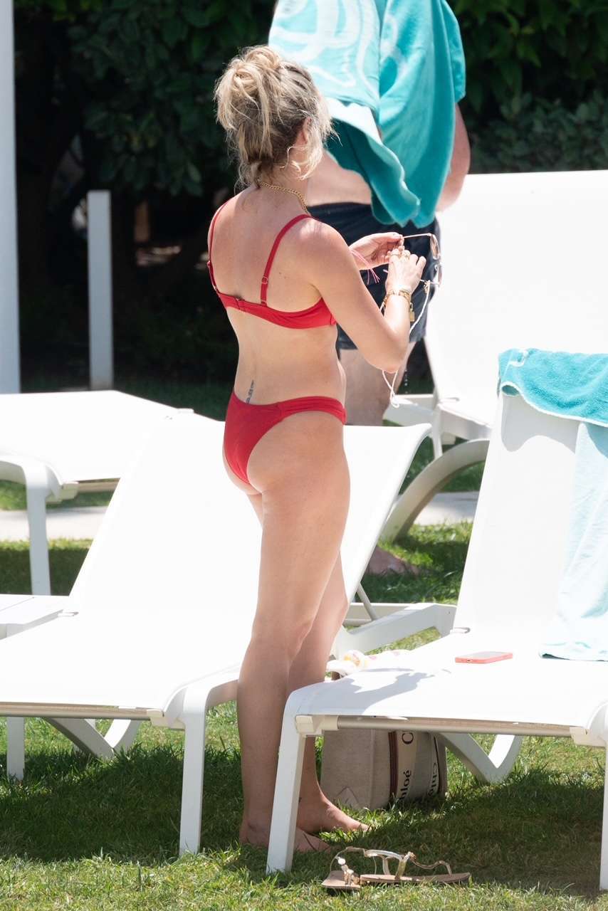 Sarah Jayne Dunn Booty at Poolside in Marbella