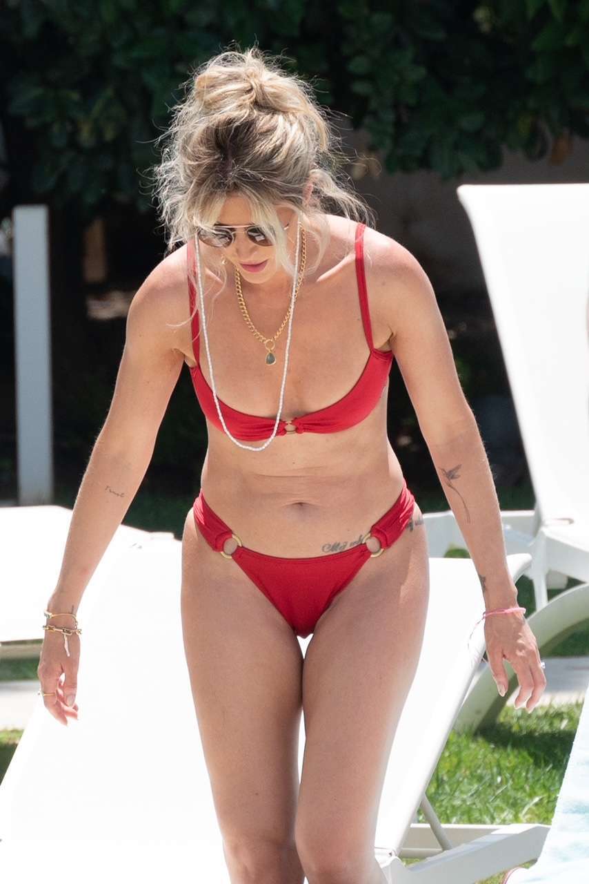 Sarah Jayne Dunn Booty at Poolside in Marbella
