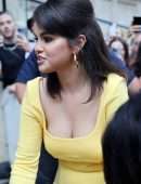 Selena Gomez Booty and Leggy in Yellow Dress, Out in London