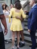Selena Gomez Booty and Leggy in Yellow Dress, Out in London