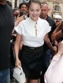 Selena Gomez Leggy at a Restaurant in Paris