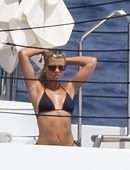 Sofia Richie in Black Bikini on a Yacht in Ibiza
