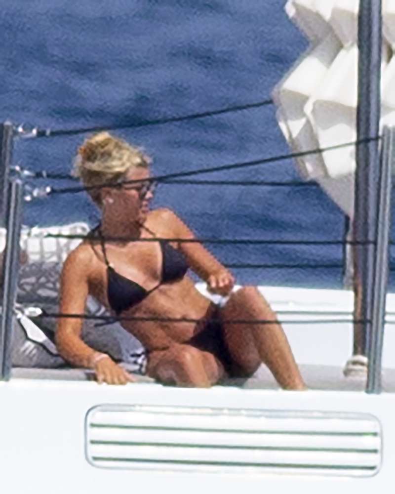 Sofia Richie in Black Bikini on a Yacht in Ibiza