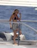 Sofia Richie in Black Bikini on a Yacht in Ibiza