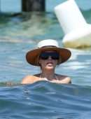 Sylvie Meis at Club 55 in Saint-Tropez