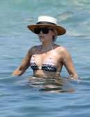 Sylvie Meis at Club 55 in Saint-Tropez