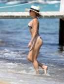 Sylvie Meis at Club 55 in Saint-Tropez