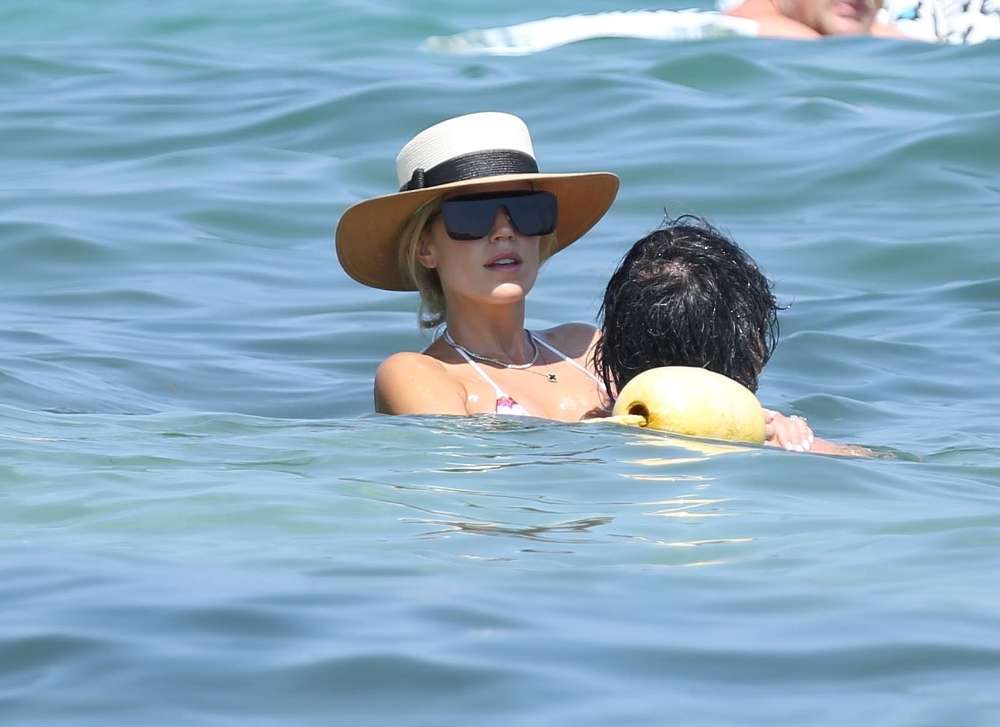 Sylvie Meis at Club 55 in Saint-Tropez