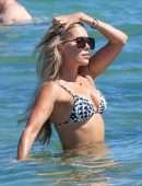 Sylvie Meis and husband Niclas Castello aka Norbert Zerbs on the Beach in Saint Tropez