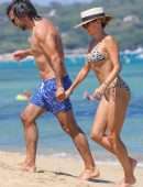 Sylvie Meis and husband Niclas Castello aka Norbert Zerbs on the Beach in Saint Tropez