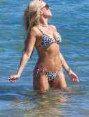 Sylvie Meis and husband Niclas Castello aka Norbert Zerbs on the Beach in Saint Tropez