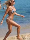 Sylvie Meis and husband Niclas Castello aka Norbert Zerbs on the Beach in Saint Tropez