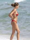 Thylane Blondeau Booty in Tiny Bikini on the Beach in France