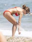 Thylane Blondeau Booty in Tiny Bikini on the Beach in France