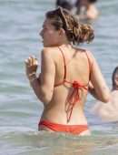 Thylane Blondeau Booty in Tiny Bikini on the Beach in France
