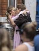 Tilly Keeper with Lukas Gage film ‘You’ in the Borough Market in London