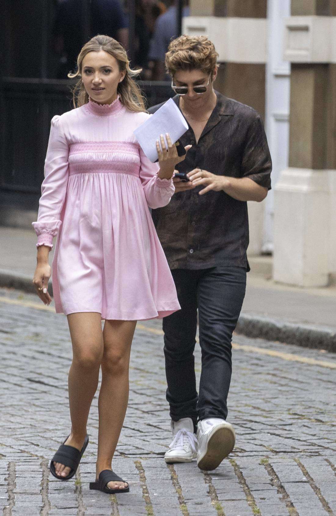 Tilly Keeper with Lukas Gage film ‘You’ in the Borough Market in London