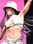 Tinashe Cleavage while Performing Live at 2022 Lollapalooza in Chicago