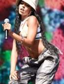 Tinashe Cleavage while Performing Live at 2022 Lollapalooza in Chicago