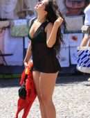 Addison Rae Booty in Semi-Sheer Dress on Holiday in Portofino