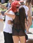 Addison Rae Booty in Semi-Sheer Dress on Holiday in Portofino