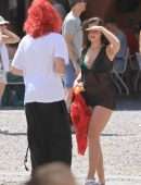 Addison Rae Booty in Semi-Sheer Dress on Holiday in Portofino