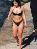Addison Rae Booty in Tiny BIkini at Lake Como in Italy
