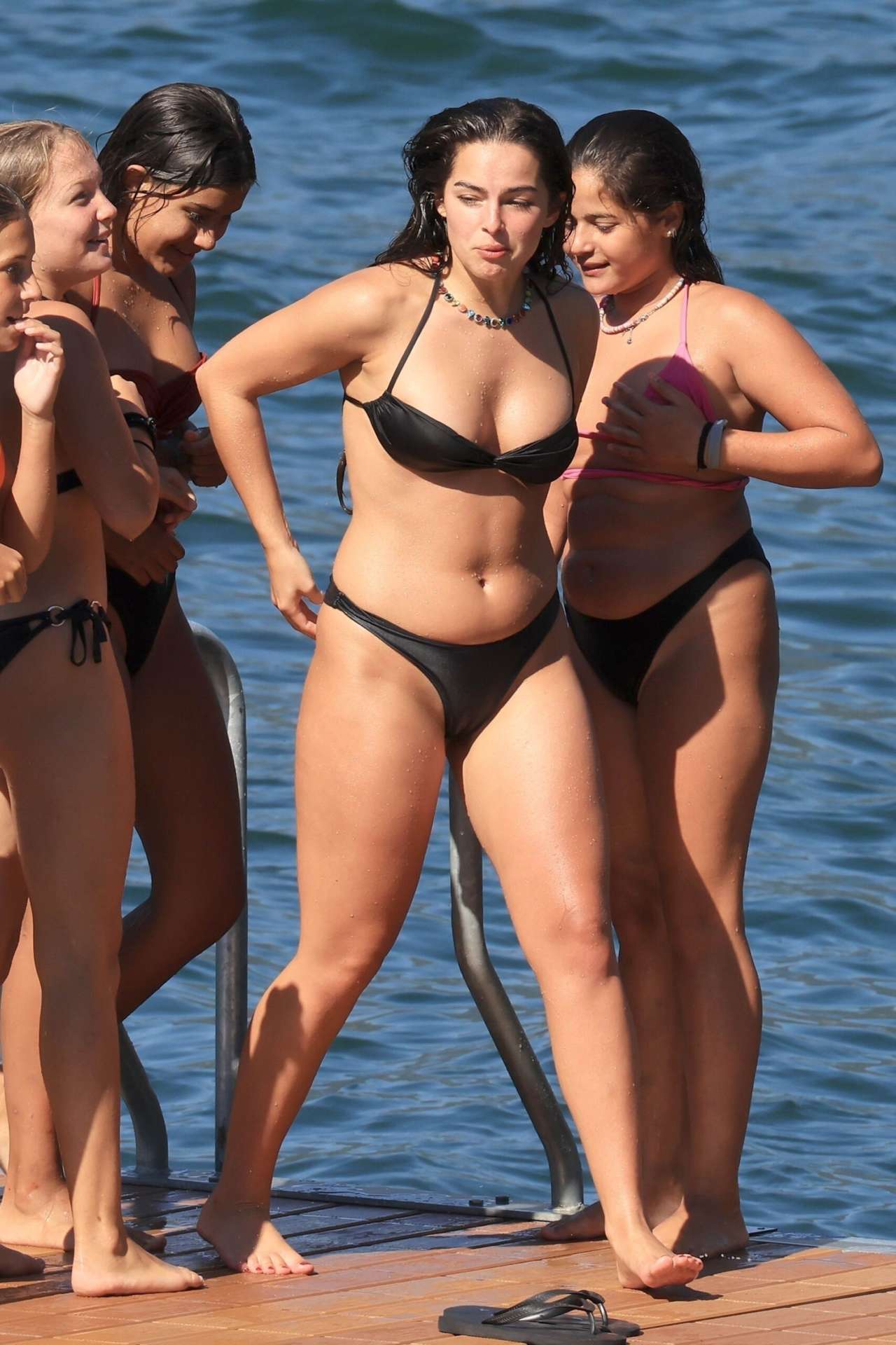 Addison Rae Booty in Tiny BIkini at Lake Como in Italy