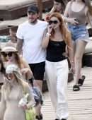 Bella Thorne Booty in Black Swimsuit on a Yacht in Mykonos