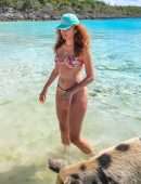 Blanca Blanco Booty in a Bikini at Pig Beach in the Bahamas