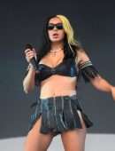 Charli XCX Leggy and Upskirt at Leeds Festival in Leeds