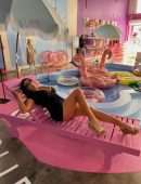 Claudia Romani Cleavage at Cupshe Miami Beach Pop Up Store