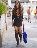 Emily Ratajkowski Flaunts Cleavage in a Black Dress Out in New York