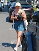 Hilary Duff Leggy in Skirt, Out in West Hollywood