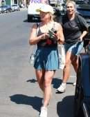 Hilary Duff Leggy in Skirt, Out in West Hollywood