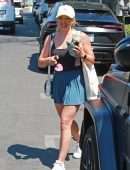 Hilary Duff Leggy in Skirt, Out in West Hollywood