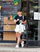 Hilary Duff in Tennis Skirt Coming Out of a Convenience Store in Los Angeles
