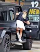 Hilary Duff in Tennis Skirt Coming Out of a Convenience Store in Los Angeles