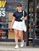 Hilary Duff in Tennis Skirt Coming Out of a Convenience Store in Los Angeles