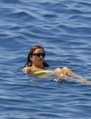 Irina Shayk Booty in Yellow Bikini in Ibiza