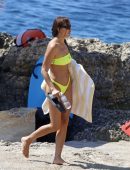 Irina Shayk Booty in Yellow Bikini in Ibiza