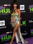 Jameela Jamil Cleavage at “She-Hulk: Attorney” Premiere in Los Angeles