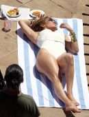 Jennifer Lopez in a Swimsuit on a Photoshoot in Capri